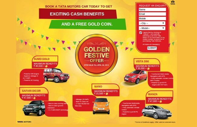 Buy Tata Cars and Get assured benefit of Rs. 30,000 + Gold coin