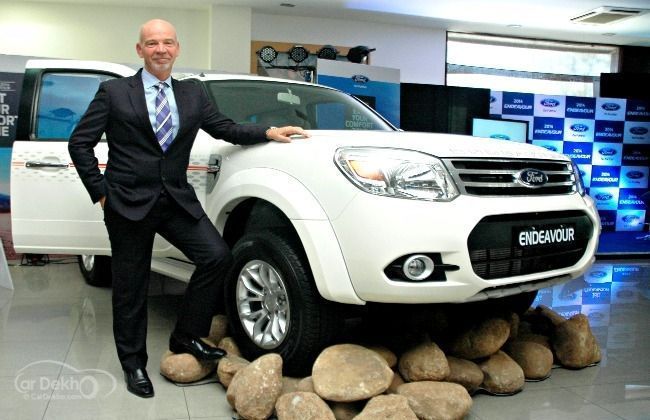 Nigel Harris, President Ford India with Newly Launched 2014 Ford Endeavo.